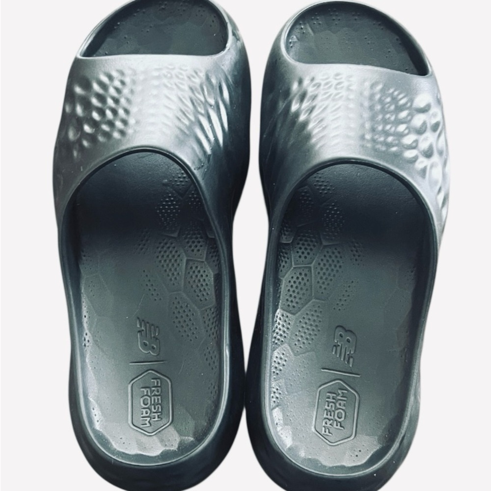 Men’s New Balance Charcoal Slide Sandals
